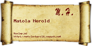 Matola Herold névjegykártya